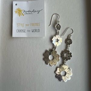 Noonday Collection Shimmering Silver Floral Earrings